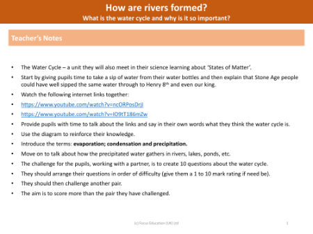 What is a water cycle and why is it so important?  - Teacher notes