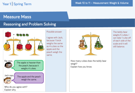 Measure mass: Reasoning and Problem Solving