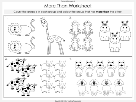 More, Less and the Same - Worksheet