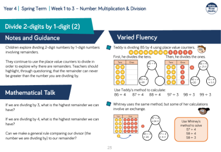 Divide 2-digits by 1-digit (2): Varied Fluency
