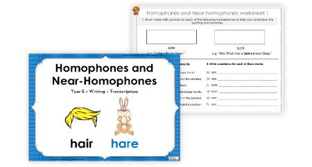 Homophones and Near Homophones
