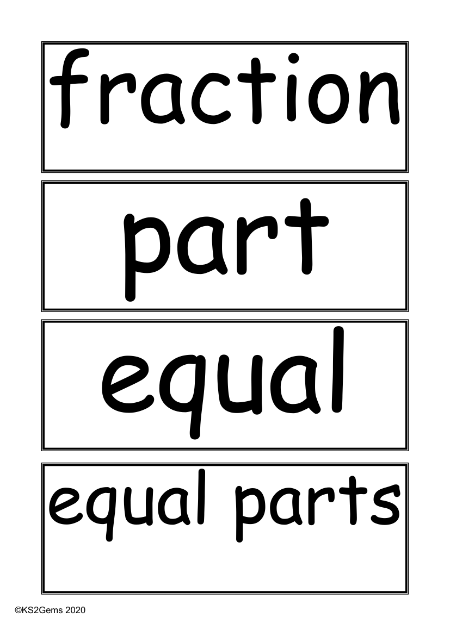 Vocabulary - Fractions and decimals