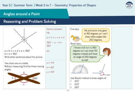 Angles around a Point: Reasoning and Problem Solving