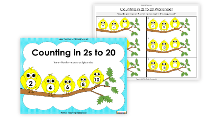 Counting in 2s to 20