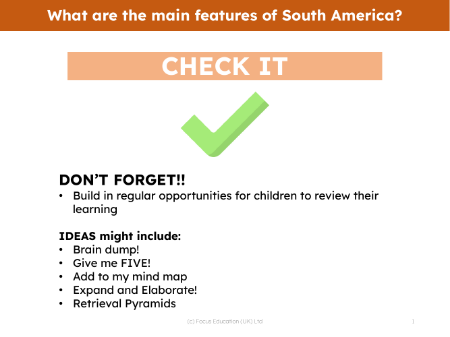 Check it! - South America - 4th Grade