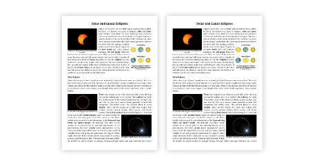 Solar and Lunar Eclipses - Reading Article