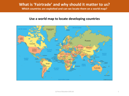 Locate on a map - Developing countries