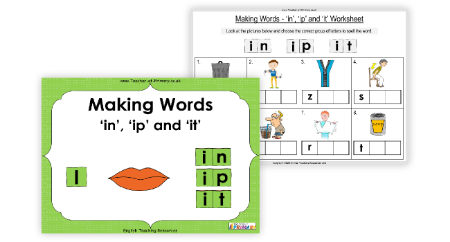 Making Words - 'in', 'ip' and 'it'