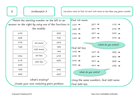 Use place value to find 10 and 100 more or less than any given number