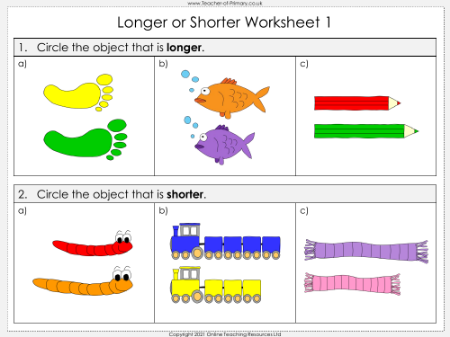 Longer or Shorter - Worksheet