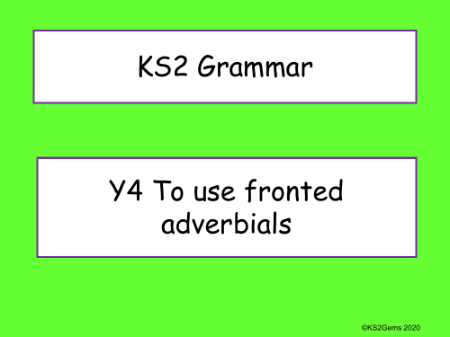 Fronted Adverbials Presentation