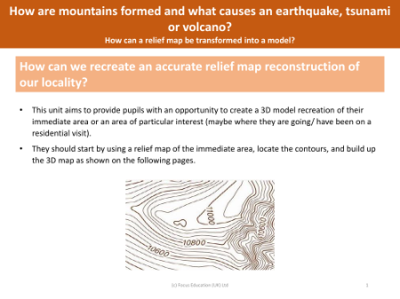 Create a model of a mountain from a relief map - Investigation instructions