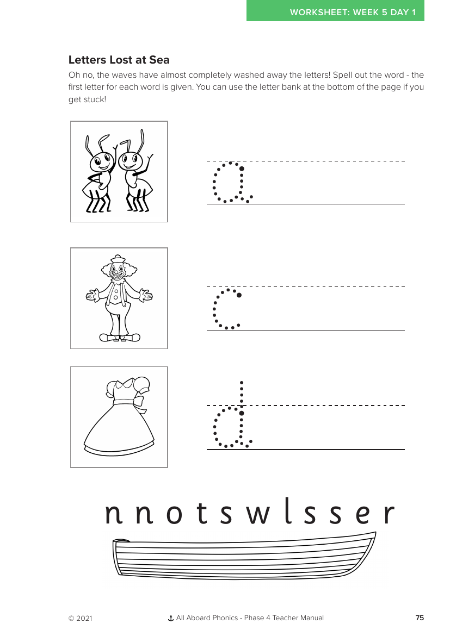 Letters Lost at Sea letter formation activity - Worksheet 