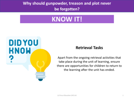 Know it! - Gunpowder, treason and plot - Year 5