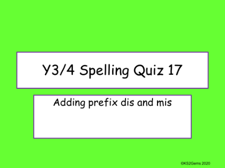 Adding Prefixes 'dis' and 'mis' Quiz