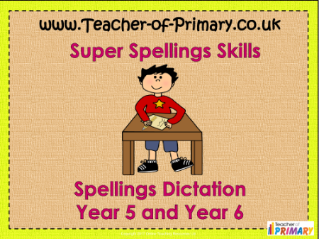 4th Grade and 5th Grade Spring Term Spellings - PowerPoint