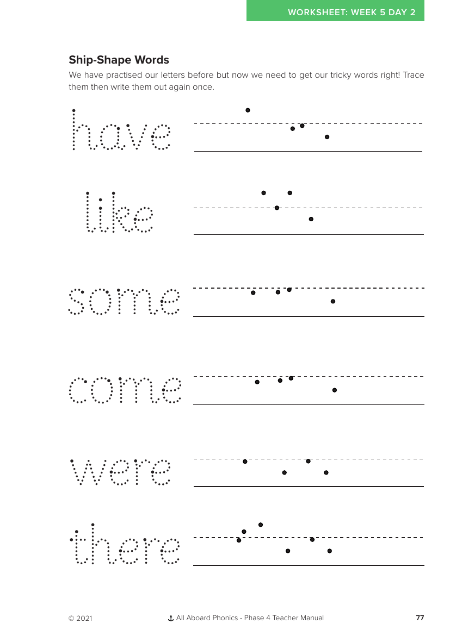 Ship-Shape Words letter formation activity - Worksheet 