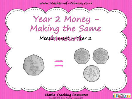 Year 2 Money - Making the Same Amount - PowerPoint