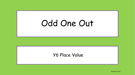 Place Value Odd one Out