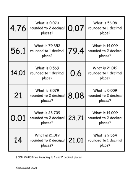Loop Card Game - Rounding to 1 and 2 decimal places