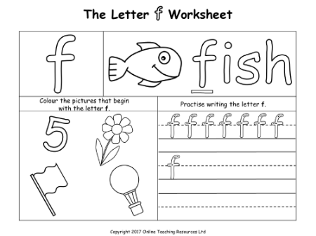 The Letter F - Worksheet