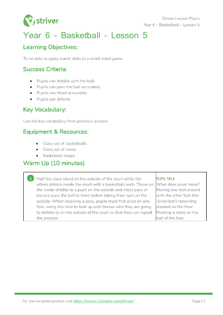 Basketball - Lesson 5