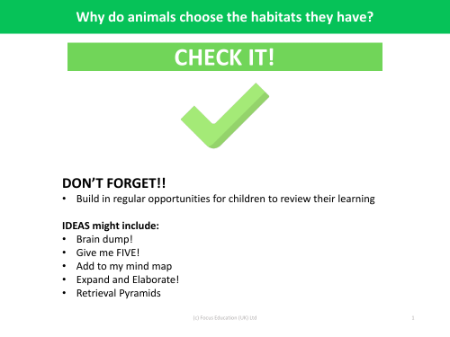 Check it! - Habitats - Year 2
