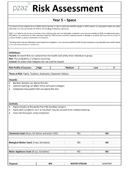 Space - Risk Assessments