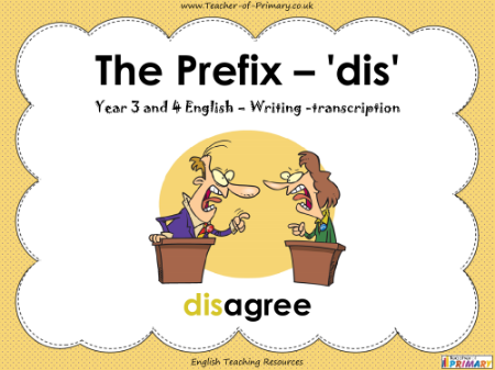 The Prefix 'dis' - PowerPoint