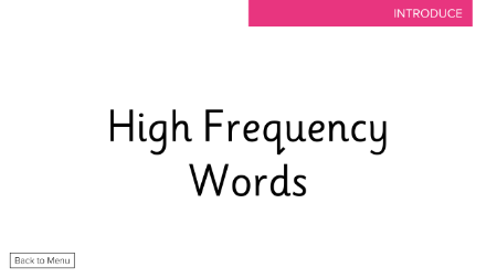 High Frequency Words - Presentation