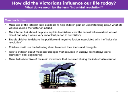 What do we mean by the term 'industrial revolution'? - Teacher notes
