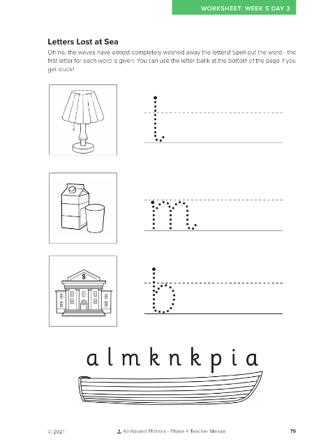 Letters Lost at Sea letter formation activity - Worksheet 