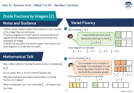 Divide fractions by integers (2): Varied Fluency