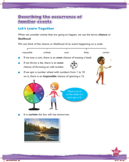 Learn together, Describing the occurrence of familiar events