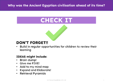 Check it! - Egyptians - 3rd Grade