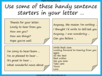 Sentence Starters Worksheet