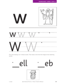 Letter formation - "w"  - Worksheet