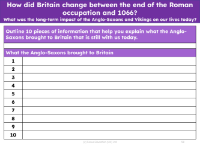 10 things the Anglo-Saxons brought to Britain - Worksheet