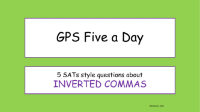 Inverted Commas SATs Style Questions