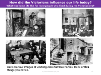 Victorian working class family homes - Picture prompts