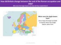 Where were the Anglo-Saxons from? - Map