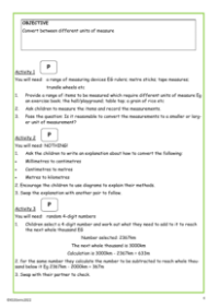 Converting between measures worksheet