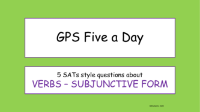 Verbs - Subjunctive Form SATs Style Questions