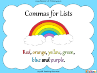 Commas for Lists - PowerPoint