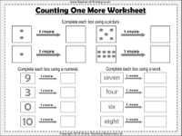 Counting One More and One Less - Worksheet