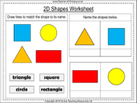 2D Shapes - Worksheet