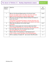 4. Reading Comprehension answers