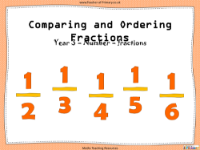 Comparing and Ordering Fractions - PowerPoint