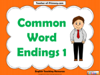 Common Word Endings - PowerPoint