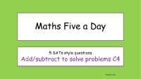 Calculations - Add subtract to solve problems